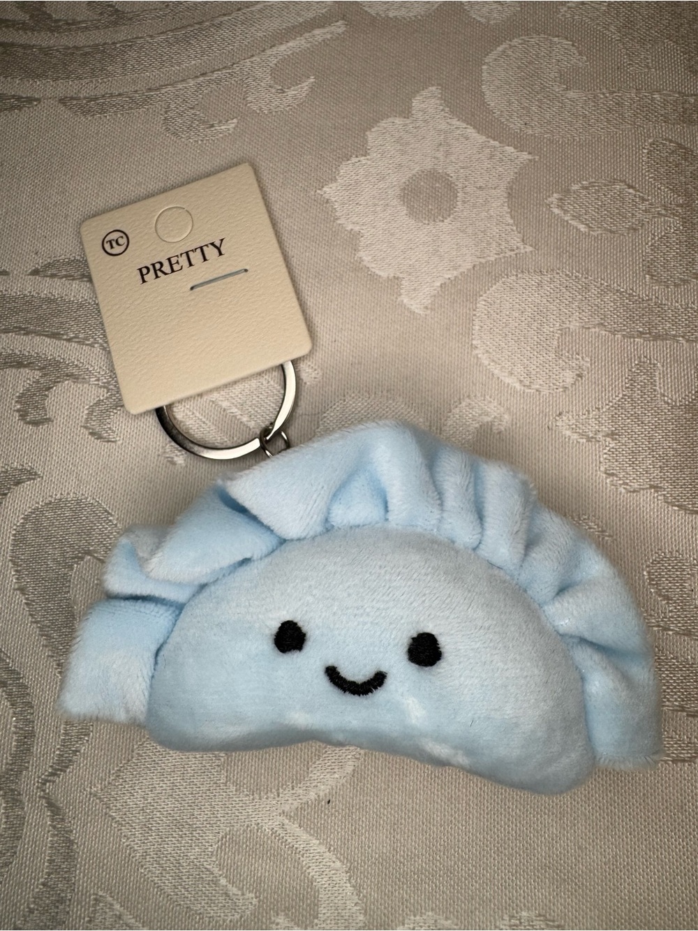 NWT Pretty Light Blue Plush Dumpling Keychain